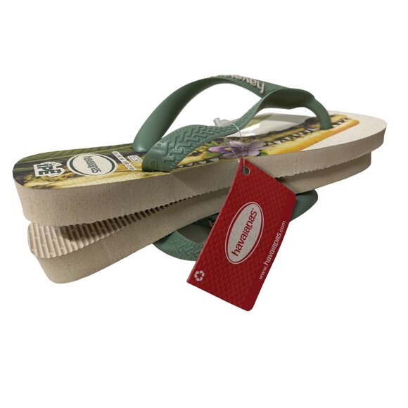 Havaianas Ipê Collection Rubber Flip Flop Sandals Nature Jacaré do Papo Amarelo - Picture 2 of 7